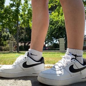 Black and white custom AF1’s